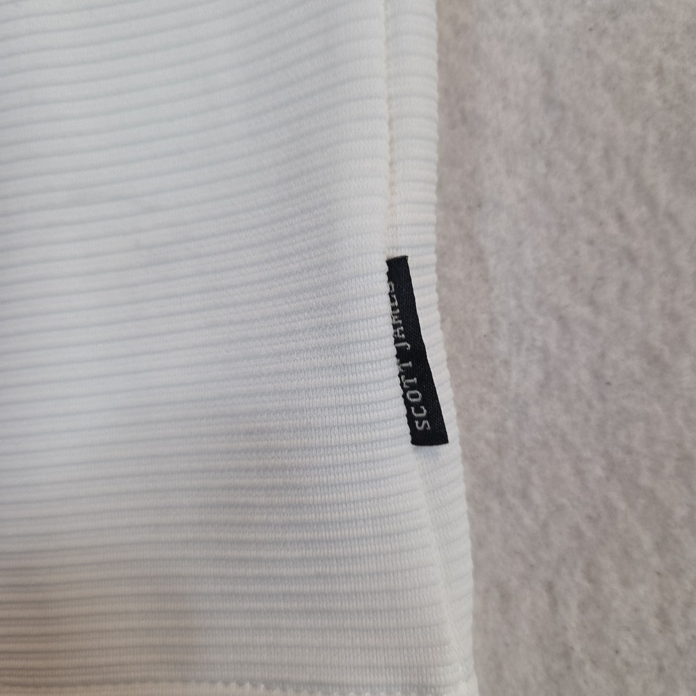 NWT Scott James Knit Shirt Mens Small Snap Front Polo White Short Sleeve Casual - Picture 6 of 11